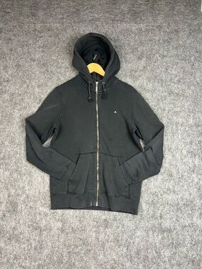 J.Lindeberg Black Hoodie with Branded Neck Men’s Size Medium